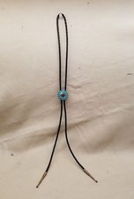 Bolo Tie(Bolo16T) Zuni: Sunface Inlay 