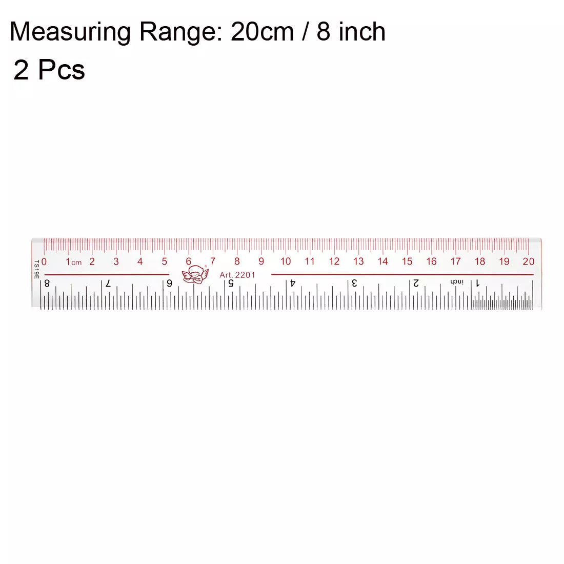 Uxcell Straight Ruler Measuring Tool 20cm 8 Inch Metric Inch Plastic 