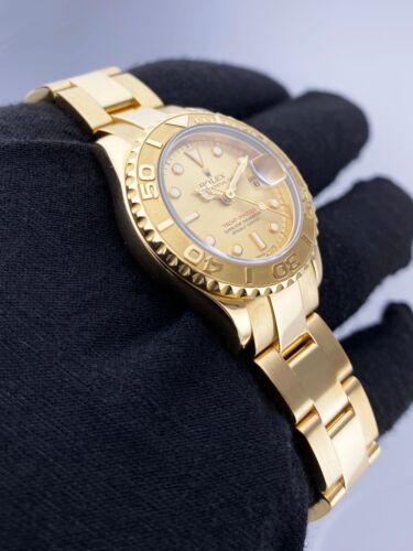 Reloj Rolex Yacht Master 69628 esfera champán oro amarillo de 18 quilates para dama - Imagen 3 de 8