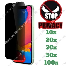 Privacy Screen Protector Tempered Glass Lot For iPhone 15 14 13 12 11 Pro XR 8 7