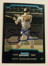 Skip Schumaker SIGNED AUTOGRAPH 2004 Bowman Chrome Card St. Louis Cardinals