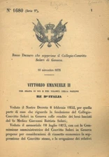 R.D. that suppresses the Soleri College-Convitto di Genoa.