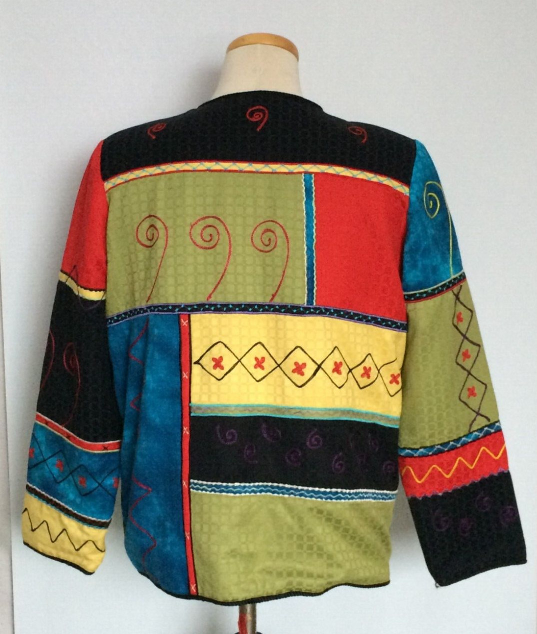 Indigo Moon Womens Multicolor Patchwork Jacket Me… - image 3
