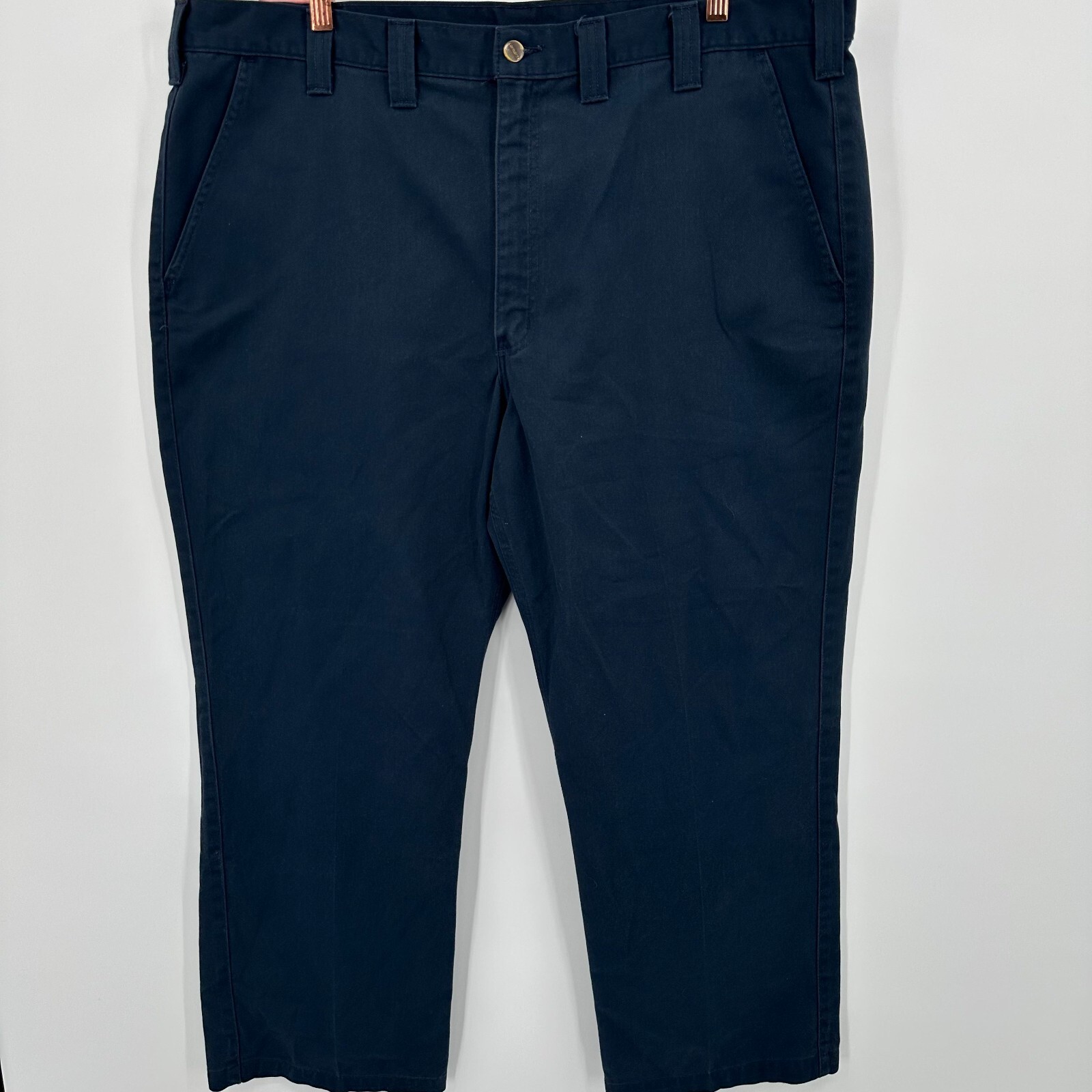 Carhartt Crop Pants Men's 44x30 Blue Solid Relaxed Fit High Rise Slash Pockets thumbnail 2