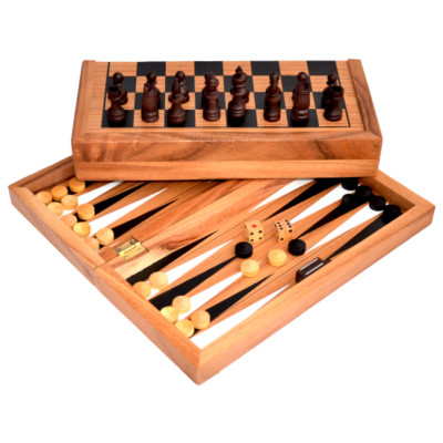 Monkey Chess Set NEW Luxurious Classic Wooden Chess and Backgammon Set of Natural Monkey ...