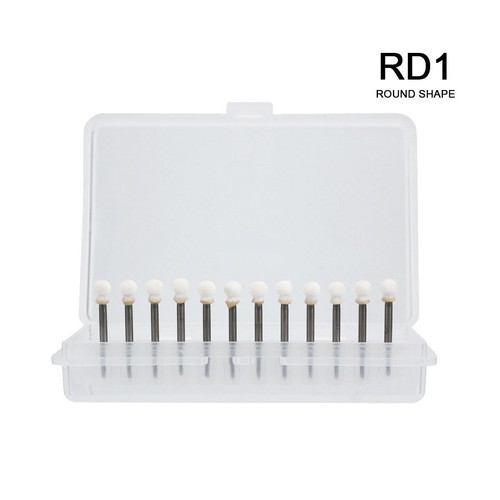 Dental White Stone Porcelain Resin Handpiece Polishing Burs FG Cone/Flame/Round - Picture 3 of 25