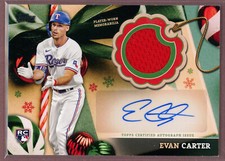 2024 Topps Holiday Edition Auto Relic #EC Evan Carter RC SSP (Rangers)/50