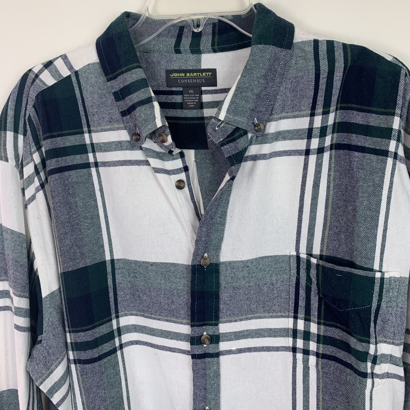 John Bartlett Consensus Mens Flannel Button Down … - image 2