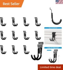 Alloy Steel Slatwall Hooks - 12 Pack of Strong, Rust-Resistant Garage Hangers