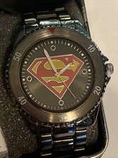 Superman Watch DC Comics Gunmetal Band New Men s Wristwatch In Tin