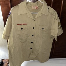 Boy Scout UNIFORM SHIRT Women s Ladies Blouse XL Tan Short Sleeve G58