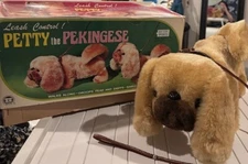 Vintage Petty the Pekingese Leash Control Battery Operated Toy Dog Original Box