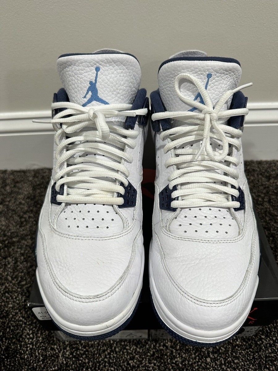 Air Jordan 4 Retro LS White / Blue Columbia Sneakers | eBay