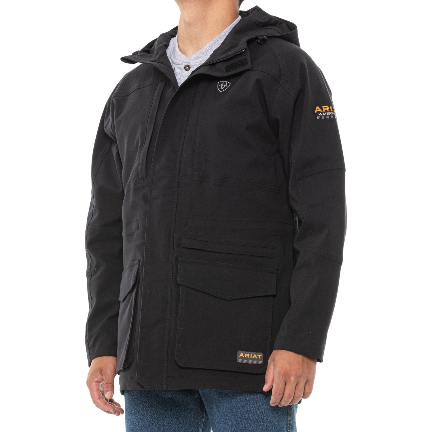 New Men's Ariat Rebar Storm Fighter H2O Jacket Waterproof Black Medium eBay
