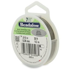 Beadalon 7 Strand Stainless Steel Bead Stringing Wire, 0.015 in / 0.38 Bright