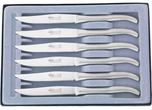 A. G.David - Box 6 Knives Laguiole 23cm Monobloc Stainless Microdenté - 2899