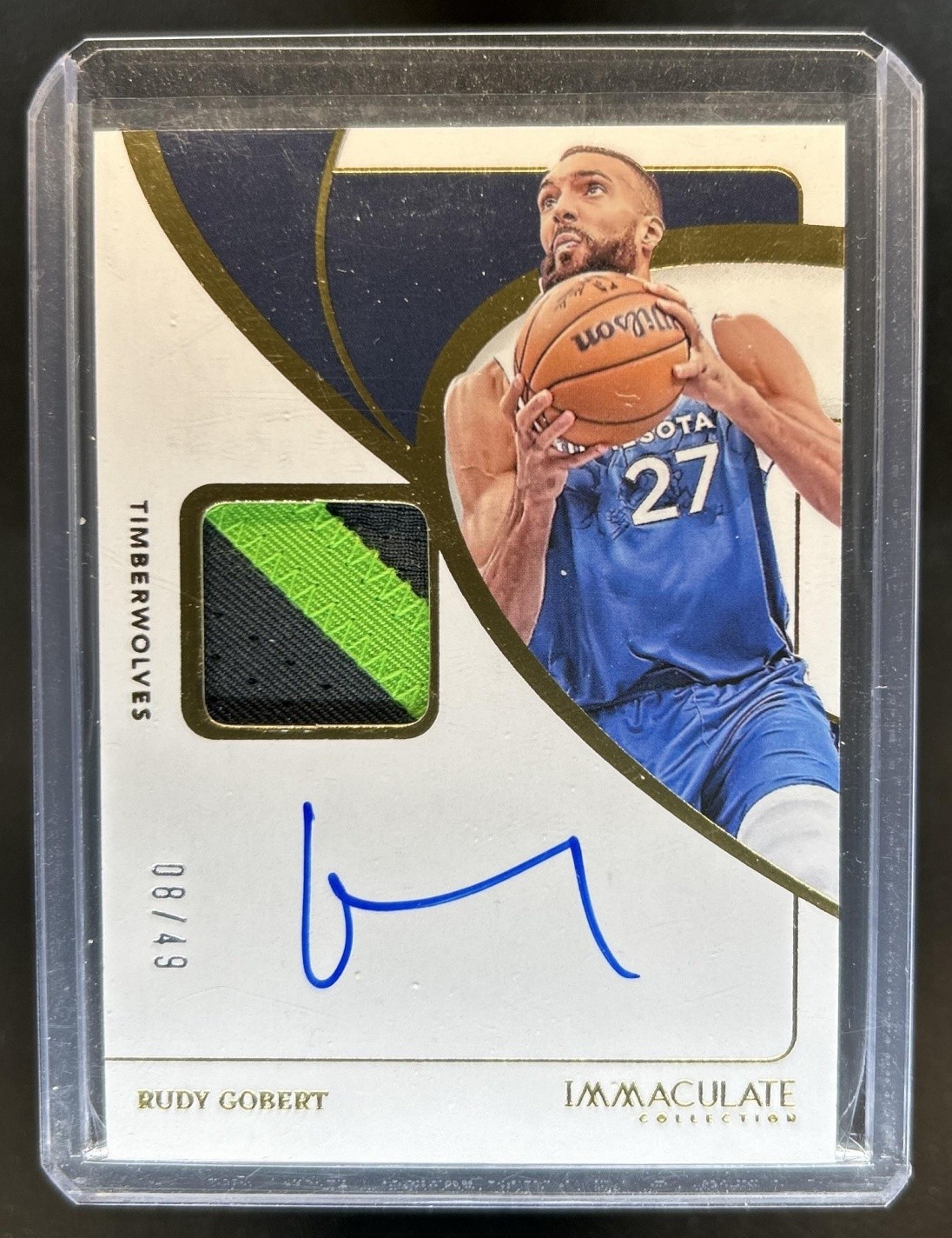 2023-24 Panini Immaculate Rudy Gobert Patch Auto Autograph #/49 Timberwolves
