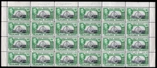 FALKLAND IS 1938-50 KGVI ½D BLOCK OF 24 WITH "CONFETTI" FLAW FINE UNMOUNTED MINT