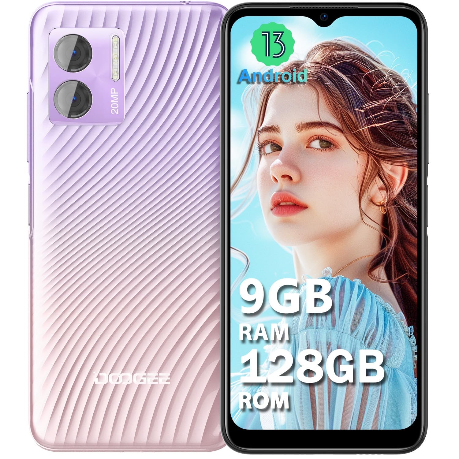 Smartphone DOOGEE N50S Rosa 9GB RAM 128GB Android 13 4G GPS