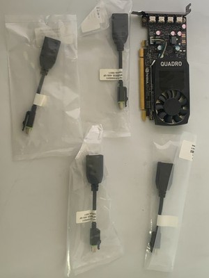 PNY NVIDIA Quadro P620 2GB GDDR5 PCIe Graphics Card with 4x mDP DP Adapters 