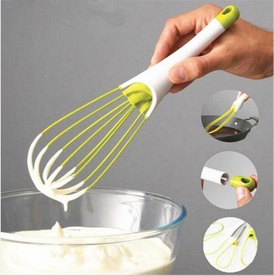 Rotating Plastic Egg Mixer, Multifunctional Manual Egg Beater, Easy to Clean and