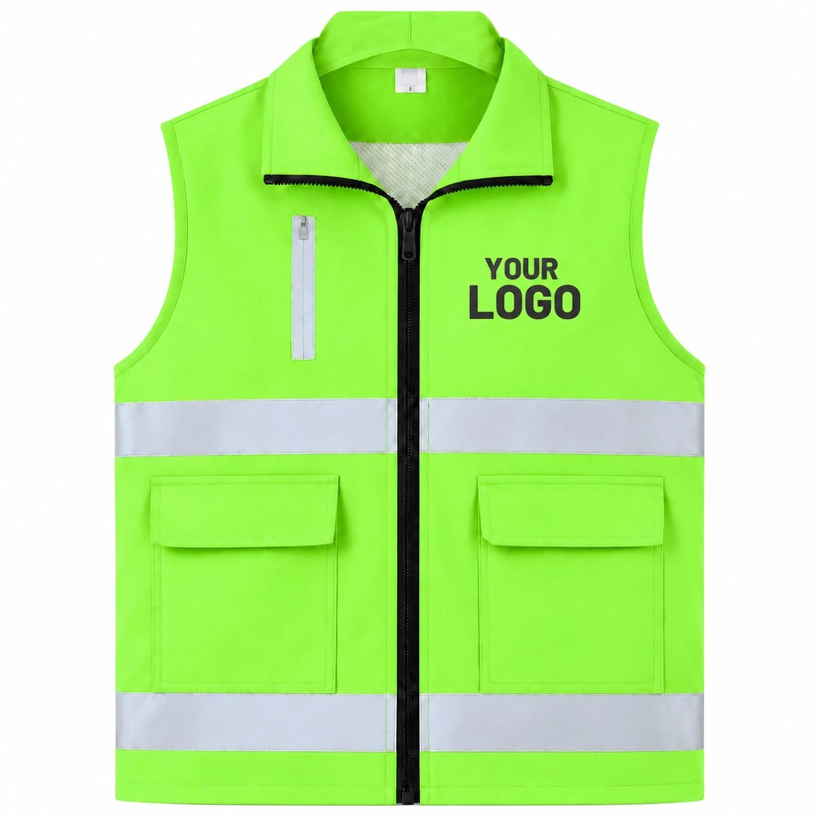 Custom High Visibility Safety Vests Personalized PRINTED Zipper Work Vests image 1