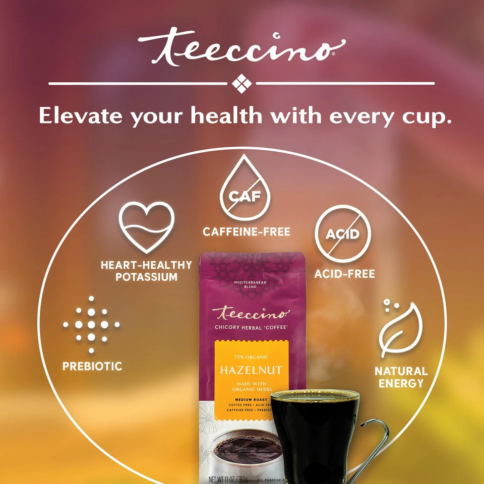 Alternativa de café avellana achicoria - café a base de hierbas molido que es prebiótico,... Foto 3 de 4