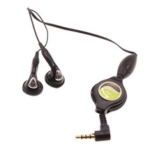 Retractable Earphones Headphones Hands-free Headset 3.5mm w Mic for Cell Phones