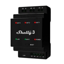 Shelly Pro 3. 3-channels DIN Rail smart relay switch, Wi-Fi, LAN Open Box