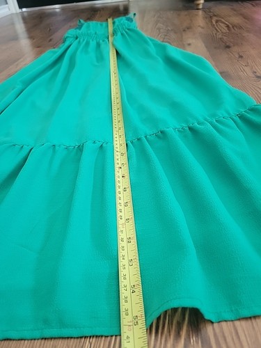 Spense Summer Dress Lined Bright Green Size 8 Women's Strap Maxi Halter Type - Picture 9 of 12