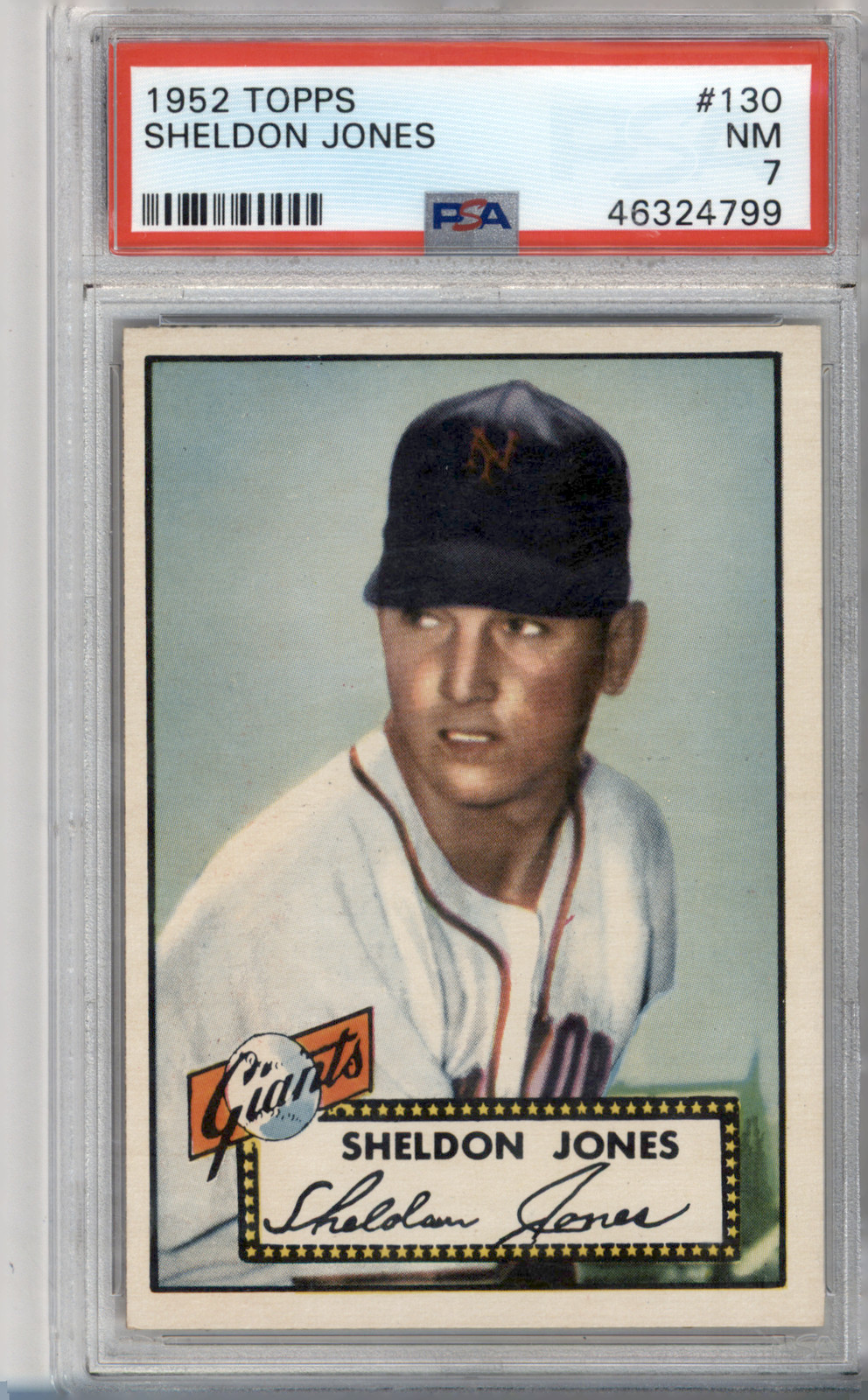 1952 TOPPS BASEBALL #130 SHELDON JONES PSA 7