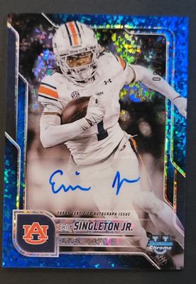 2025 Bowman Chrome U Eric Singleton Jr. Auto Blue Mini Diamond 1/150 First Print