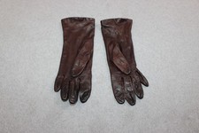 Nordstrom Gloves Women Medium Brown Leather Lined Wrist Winter Heritage Warm