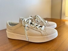 BOSS Hugo Boss Grained Leather Cupsole Sneakers Beige EU 42 US 9 New Display