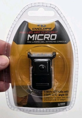Cyclops Mini LED Hat Clip Light 15 Lumen Hands Free Clip-On Cap Flashlight Tilts
