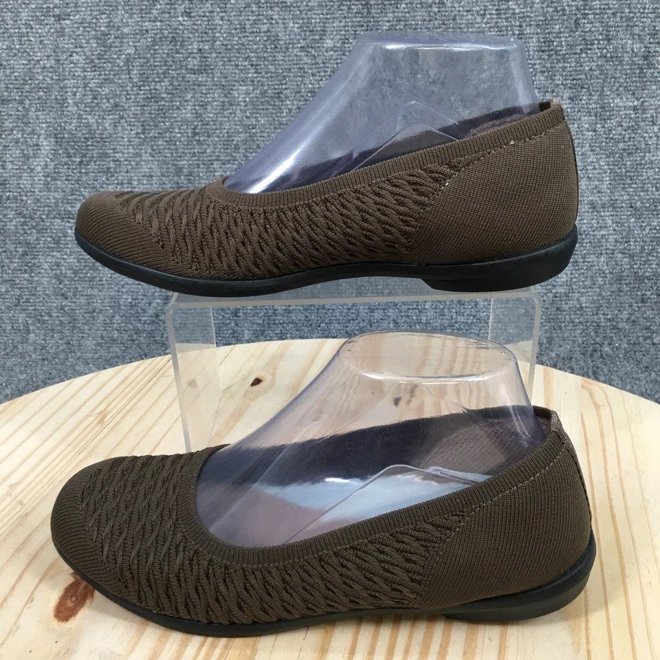 Zapatos planos de ballet Bzees by LifeStride para mujer 7M marrón Khloé punta redonda informales tejidos Foto 2 de 4