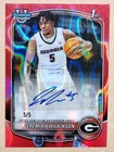 2025-26 Bowman Chrome 1st Auto 5/5 Red Lava Jeremiah Wilkinson Jersey # Match
