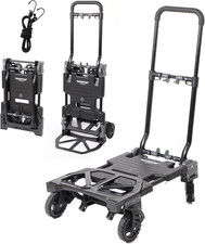 Heavy-Duty Folding Hand Truck, 330Lb Trolley with Brake for Travel Camping