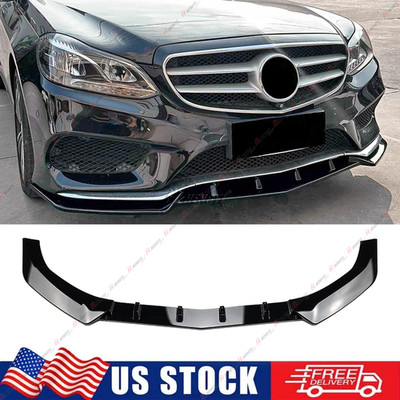 Gloss Black Front Bumper Spoiler Lip For Benz E Class E250 E300 W212 Sport 13-15