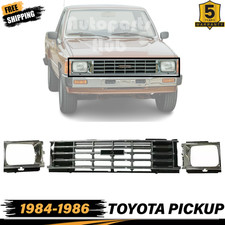 New Front Grille Chrome & Headlight Door Set 3Pcs Fits 1984-1986 Toyota Pickup