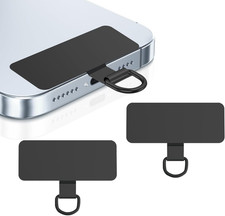 2 Pack Heavy Duty Phone Tether Tabs - Metal Lanyard Patches for Cell Phone Strap