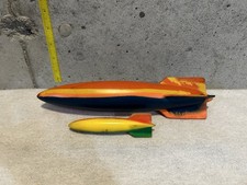 2x Vintage SwimWays 11.5"/5  Toypedo Multicolor Stripe Torpedo Swimming Pool Toy