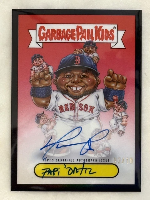 2025 Bowman Chrome GPK Garbage Pail Kids David Ortiz Auto /10 Black Border