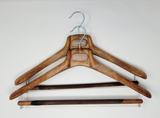 Ermenegildo Zegna Luxury Faux-Wood Grain Wide Shoulder Suit Hanger- 43cm - Pair