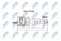 NTY Gelenksatz, Antriebswelle NPW-FR-008 FüR Ford