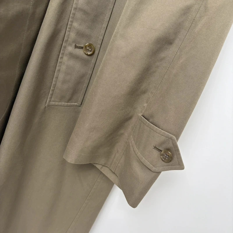 Burberry Vintage Olive Nova Check Lined Mac Trench Coat image 5