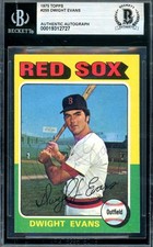 Dwight Evans Beckett BAS Vintage Signed 1975 Topps Autograph