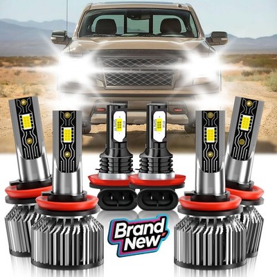 For Nissan Altima 2007-2018 LED Headlight Kit Bulb + Fog Light 6Pcs 26000LM