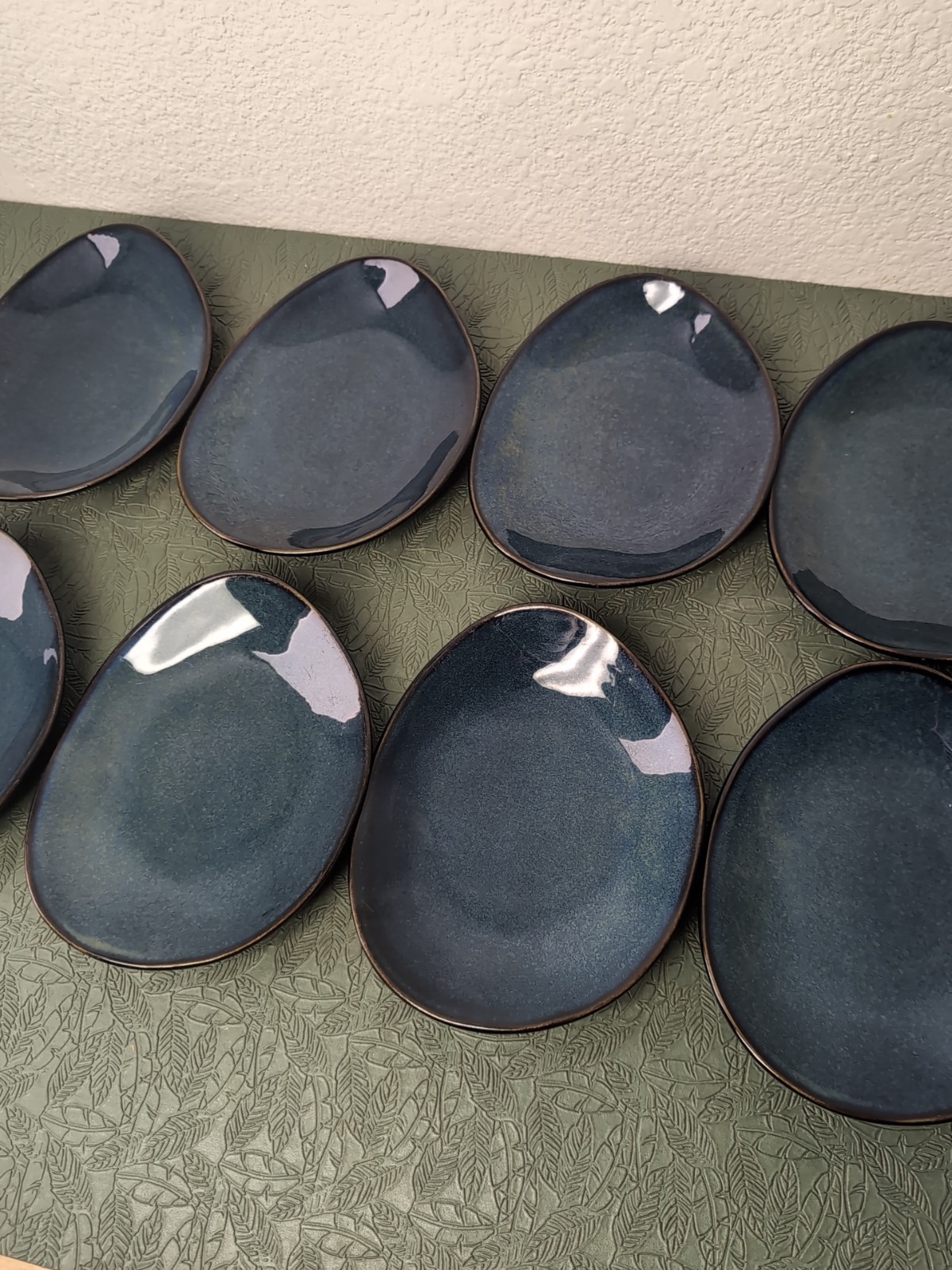 10 Tuxton China Inc GAN-650 Artisan 8-3/8" x 6-7/8" Night Sky Ellipse Plates