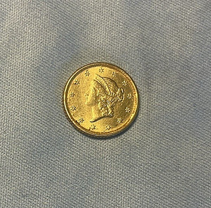GOLD! USA Gold Dollar! 1853 P Type I Liberty $1 Coin with Luster
